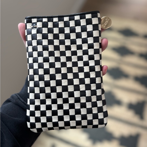 Clare V Handbags - Clare V Poche Checkered Black and White Pouch